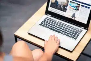 person using a laptop