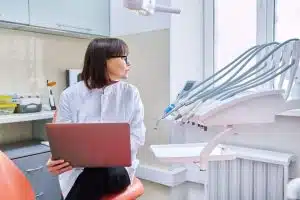 dentist on a laptop