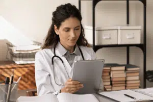 doctor on a tablet