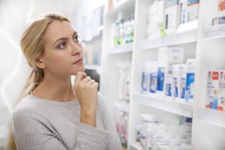 patient at a pharmacy