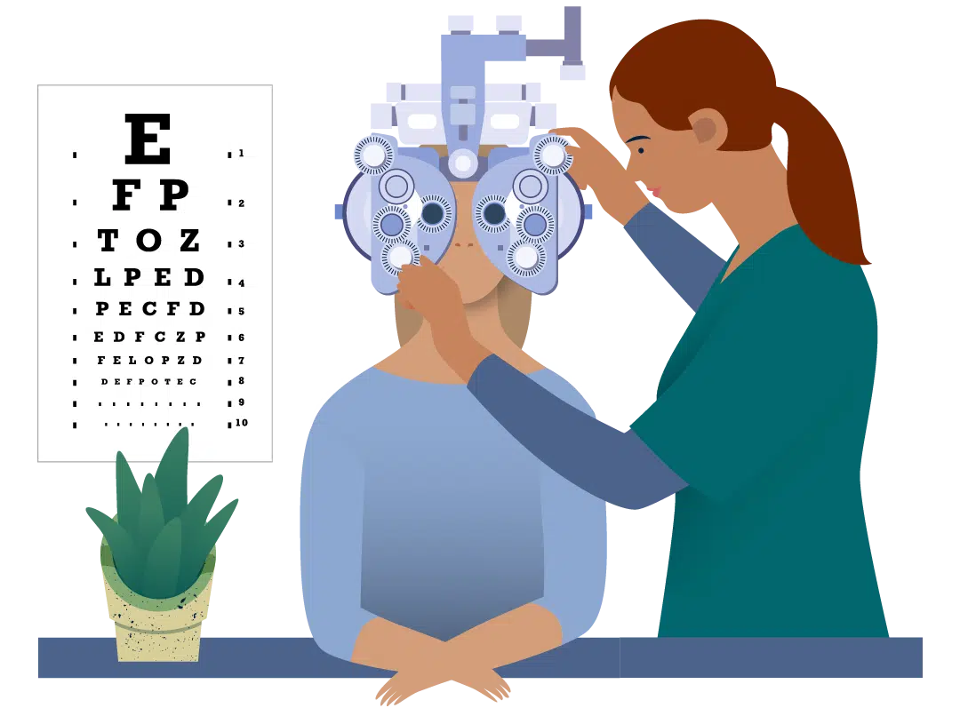 A patient getting an eye exam