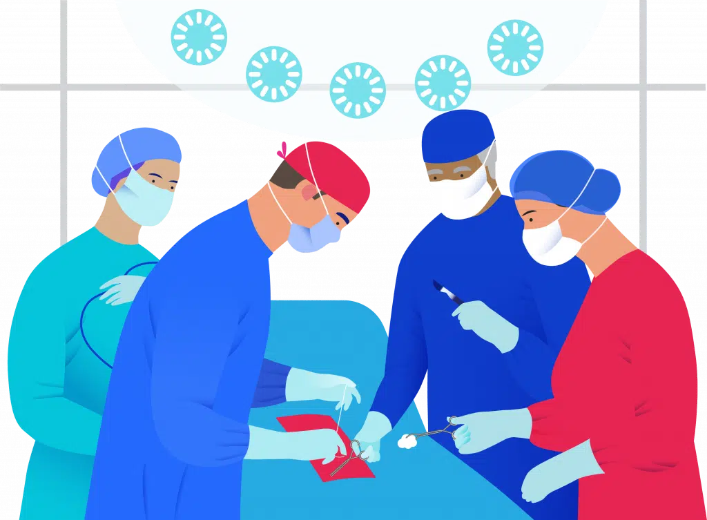 A hospital surgical staff