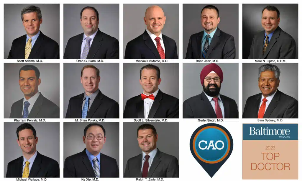 Display of Baltimore Top Doctors featured at CAO Associates of Central Maryland Division.